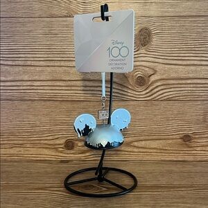NWT Disney Parks 100 Years Celebration Black Silver Paint Ear Hat Ornament